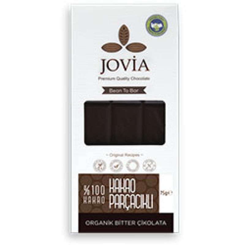 Jovia Organik %100 Bitter Çikolata-kakao Parçacıklı 75 gr